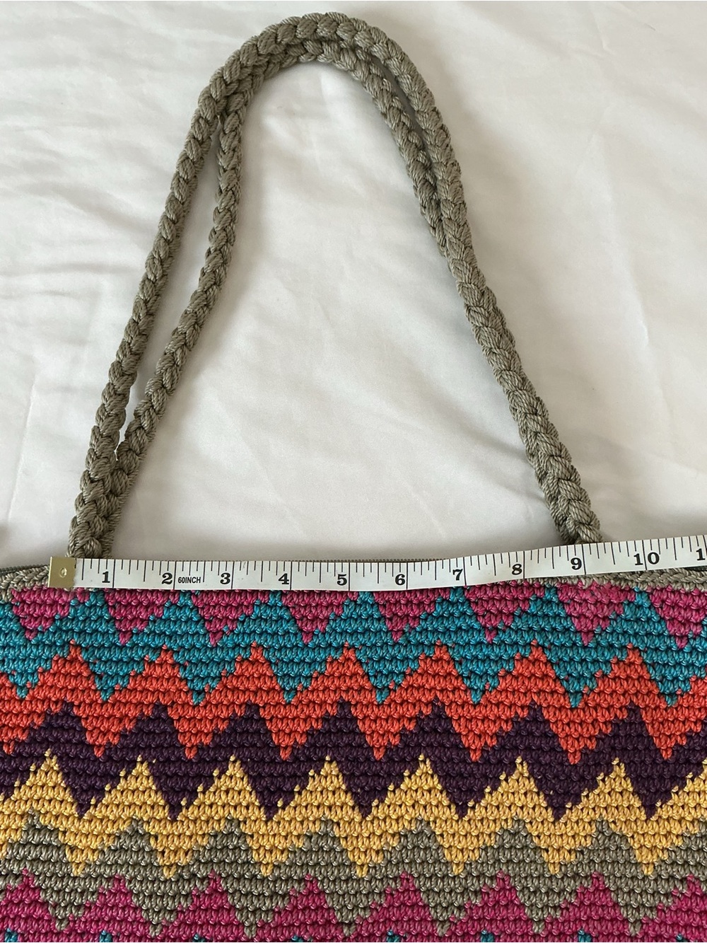The Sak Multicolor Zigzag Crochet Tote with Purple Base - Picture 4 of 15